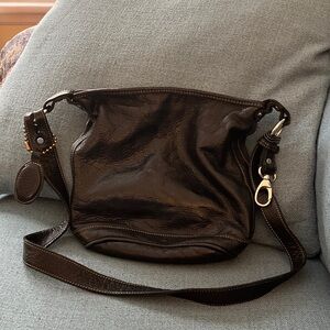 Vintage Roots Brown Leather Shoulder Bag - Crossbody - Made in Canada